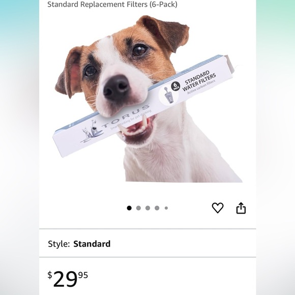 TORUS Filtered 2L/68oz Portable Gravity Dog Water Bowl + 5 new unused filters - Picture 12 of 12